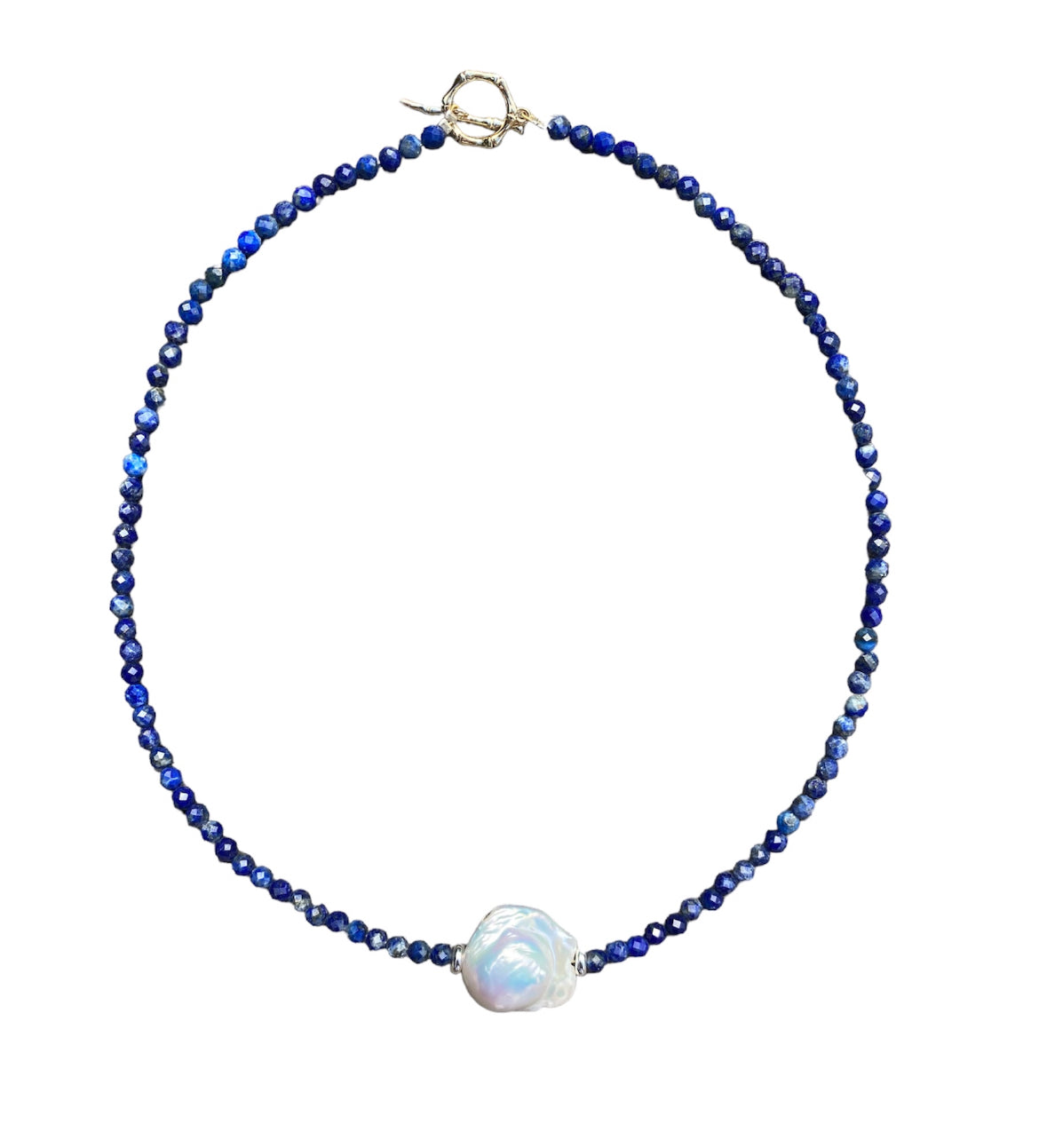 Lapis Lazuli and baroque pearl necklace