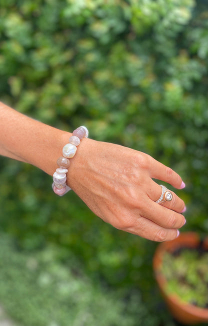 Amethyst and agate bracelet