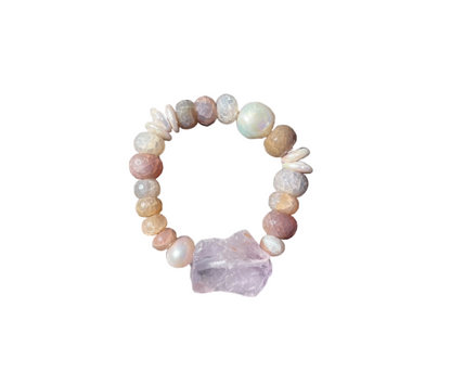 Amethyst and agate bracelet